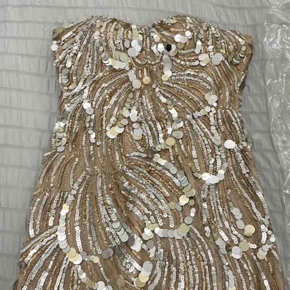 slim fit dress slacks Sherri Hill 55442 8 / Gold main image 0